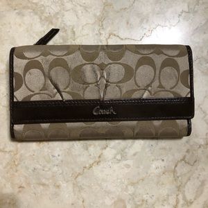 Coach Signature Collection Khaki Envelope Wallet
